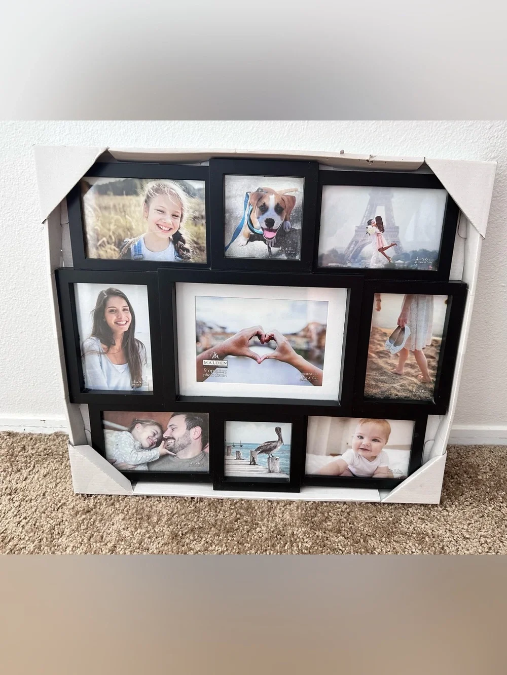 Malden Black Multi-Opening Photo Frame Collage Wall Display